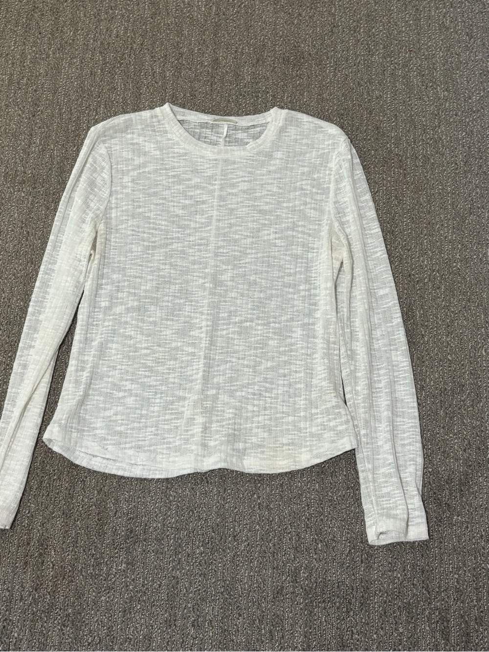 Light Cream Long-Sleeve Crewneck Top-Free People